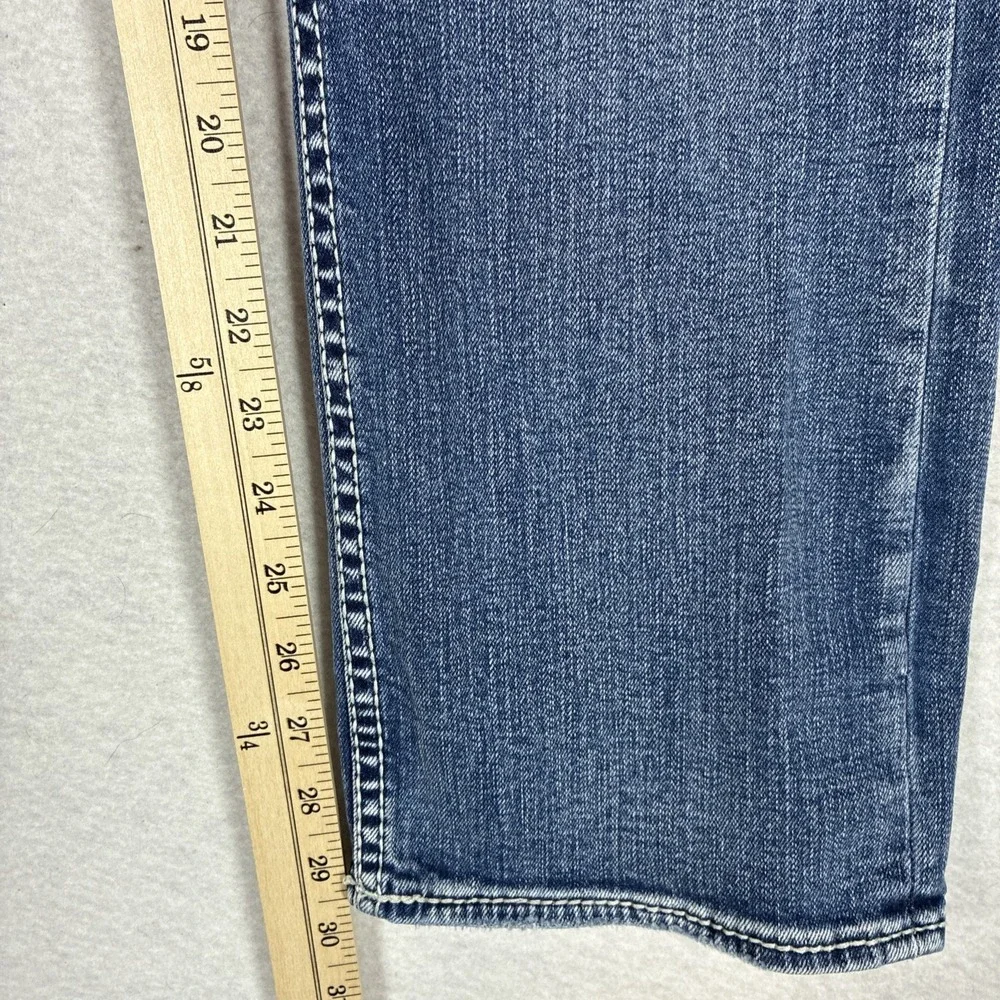 BKE Jake Straight Jeans Mens 34x30 Blue Medium Wash Denim Distressed Thrashed